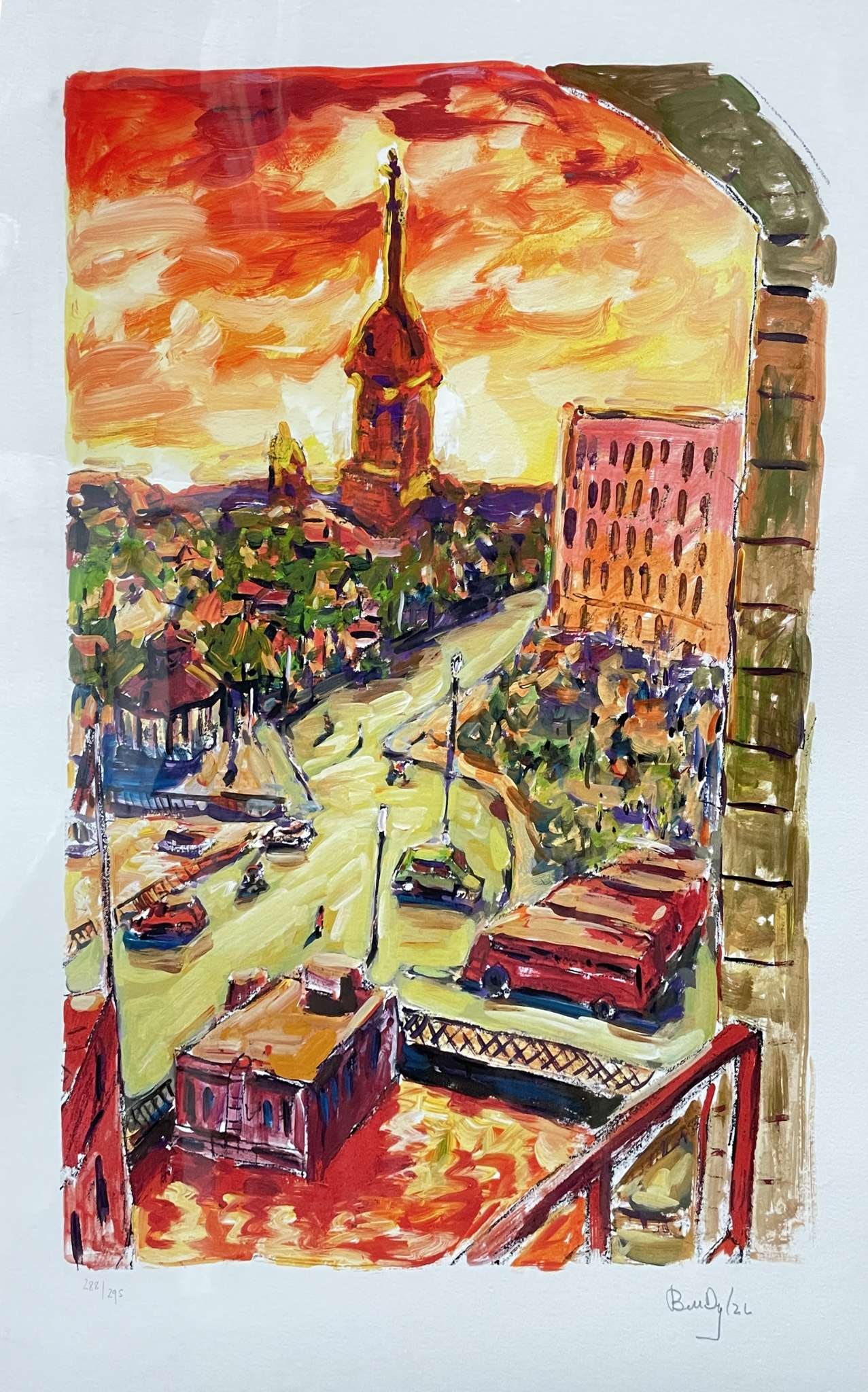 Bob Dylan - Bell Tower In Stockholm: Artist: Bob Dylan Title: Bell Tower In Stockholm Year: 2018 Dimensions: 27 1/2 x 22 in. Edition: From the rare limited edition of 295