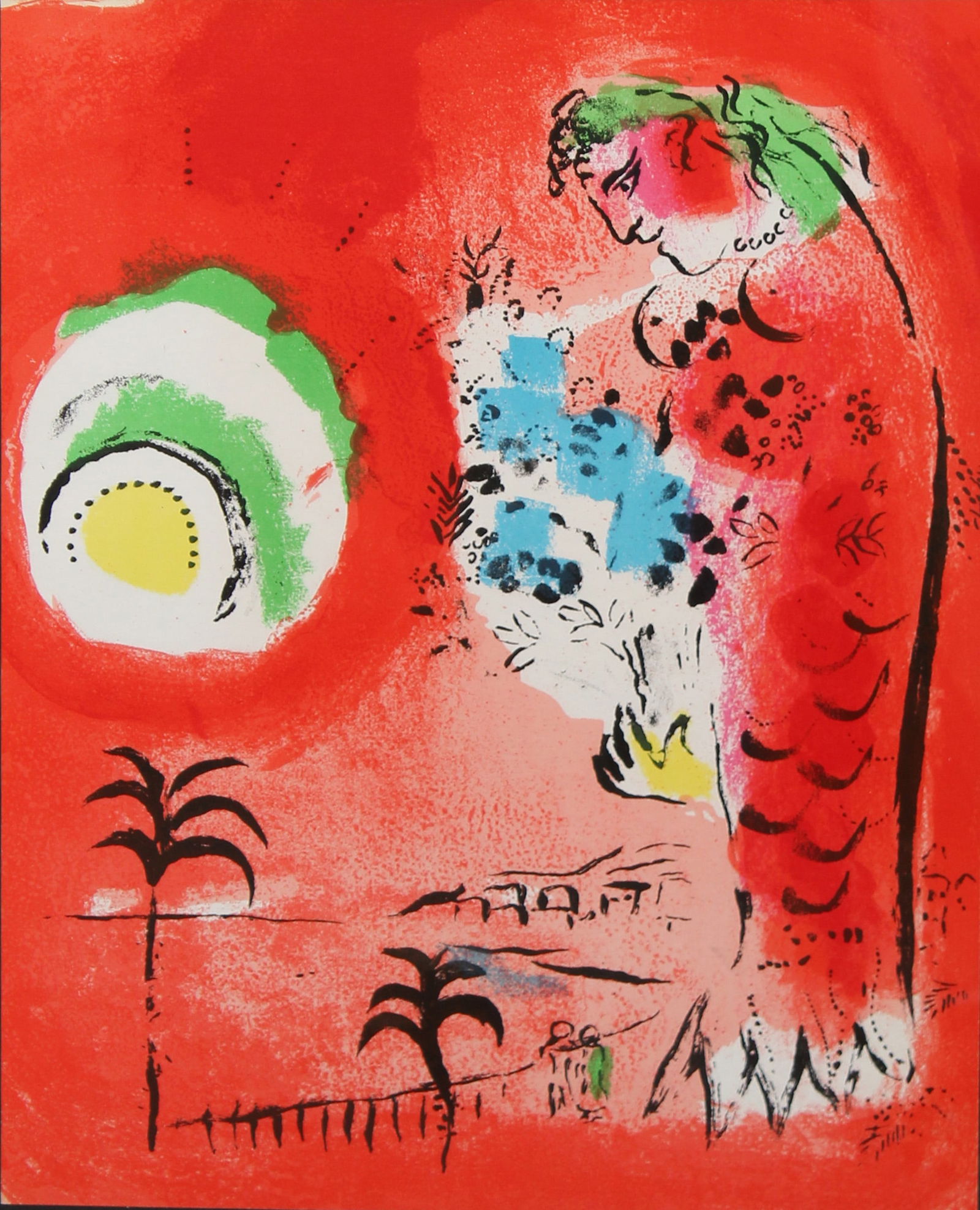 Marc Chagall - The Bay of Angels: Artist: Marc Chagall Title: The Bay of Angels Year: 1956 Dimensions: 14in. by 10.5in. Edition: From the rare limited edition Publisher: Editions de la Revue VERVE Paris