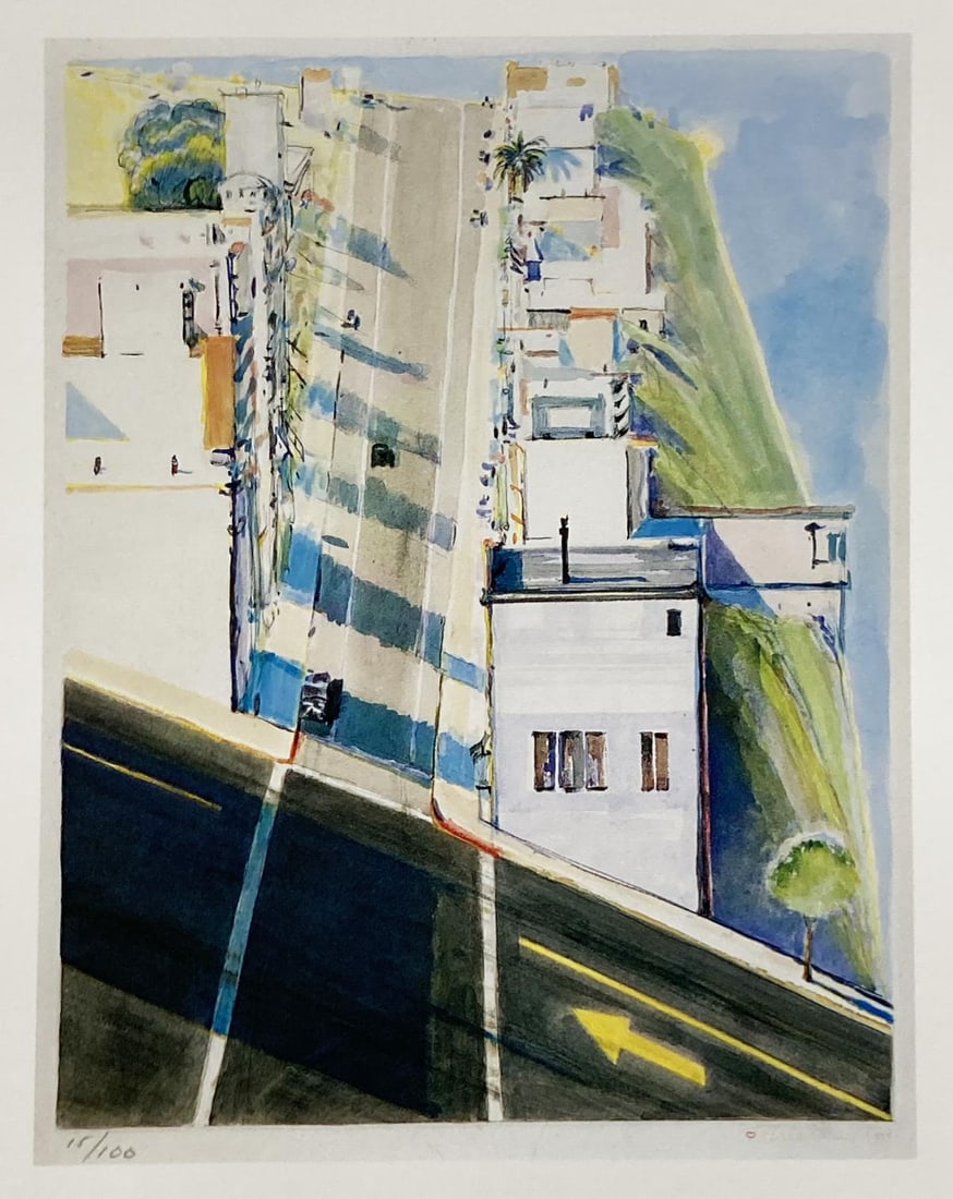 Wayne Thiebaud - Ripley Ridge: Artist: Wayne Thiebaud Title: Ripley Ridge Year: 1991 Dimensions: 9in. by 10.5in. Page Size Edition:From the Limited Edition Printed in 1991 plus Artist Proofs P