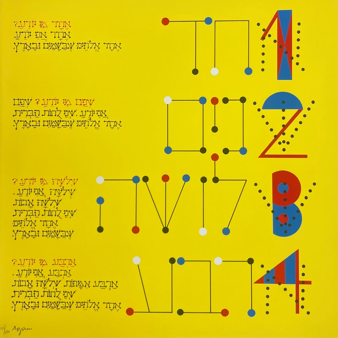 Yaacov Agam - Haggadah (Who knoweth nine? I know nine...) (1 of 1)