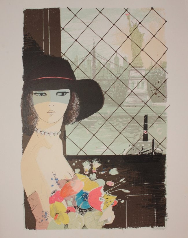 Charles Levier - Miss Liberty: Artist: Charles Levier Title: Miss Liberty Year: 1980 Dimensions: 29 x 23 in. Edition: From the rare limited edition of 150 Medium: Original color lithograph on