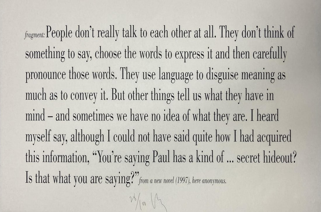 Joseph Kosuth - Untitled: Artist: Joseph Kosuth Title: Untitled Year: 1997 Dimensions: 20.5in. by 25in. Edition: Numbered from the rare limited edition of 100 Publisher: The Freud Museum