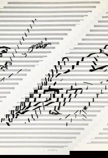 Saul Steinberg - The Composer: Artist: Saul Steinberg Title: The Composer Year: 1953 Dimensions: 11in. by 15in. Edition: From the rare limited artist edition Suite: Derriere Le Miroir 53-54<