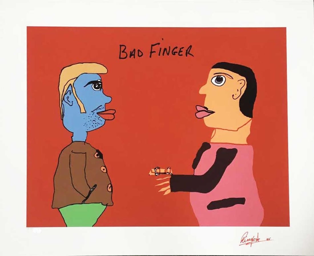 Ringo Starr - Bad Finger: Artist: Ringo Starr Title: Bad Finger Year: 2005 Dimensions: 23in. by 29in. Edition: From the limited edtion of100 Medium: Original Giclee on paper