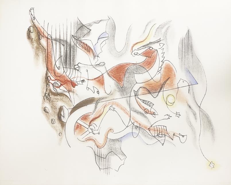Andre Masson - Cavalier: Artist: Andre Masson Title: Cavalier Year: 1933 Dimensions: 15 3/4in. by 20 1/2in. Edition: From the rare limited edition of 1000 Publisher: Editions Jeanne Buc