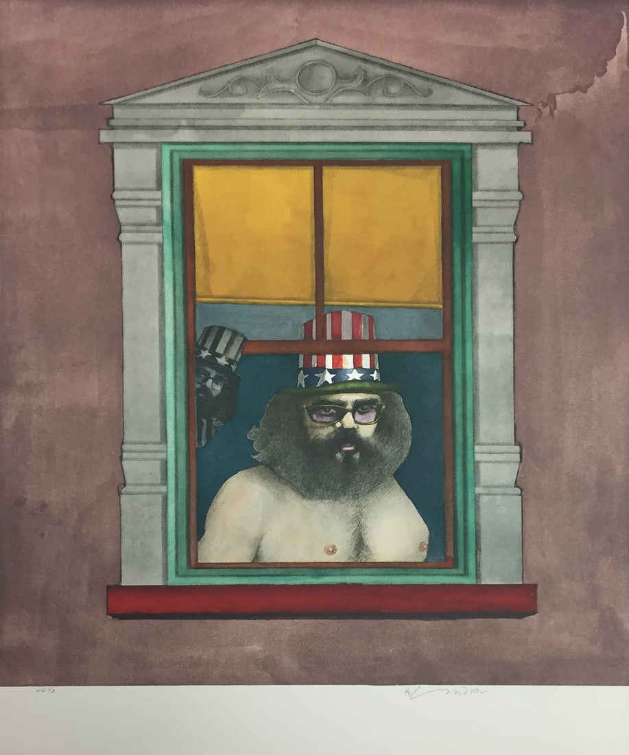 Richard Lindner - Poet: Artist: Richard Lindner Title: Poet Year: 1971 Dimensions: 26 1/2 x 20 1/4 in. Edition: From the Rare Limited Hors Commerce Edition Publisher: Shorewood Publish