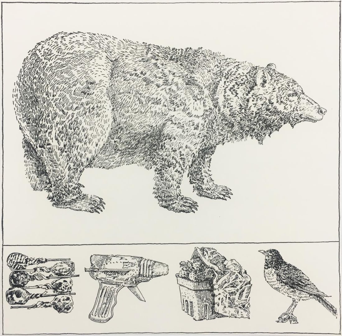 Don Nice - Bear with Predella: Artist: Don Nice Title: Bear with Predella Year: 1976 Dimensions: 8in. by 8in. Edition: Numbered en Verso from the Rare Limited Edition of 1000 Publisher: Paras