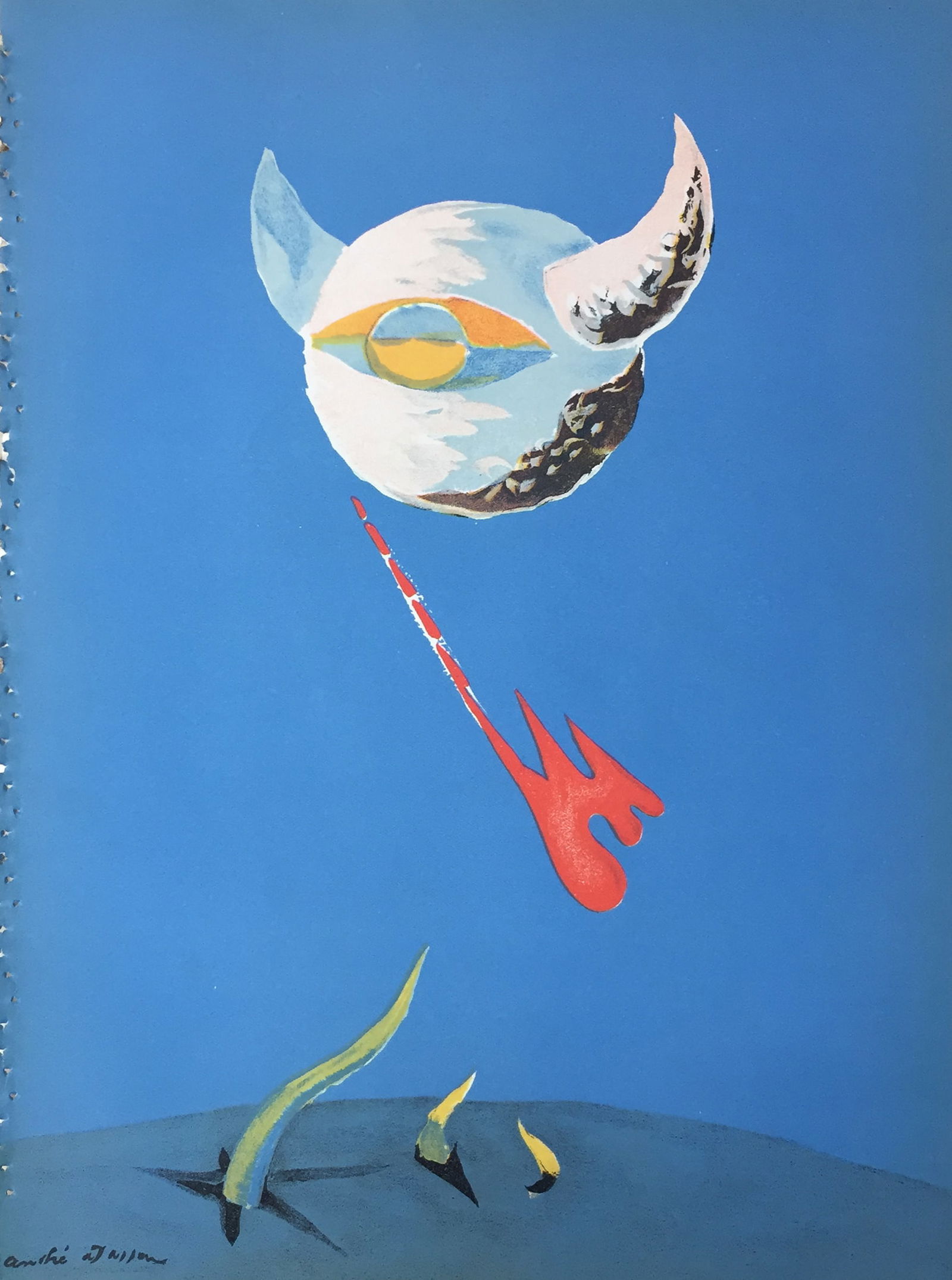 Andre Masson - The Moon: Artist: Andre Masson Title: The Moon Year: 1938 Dimensions: 14 x 10 1/2 in. Edition: From the rare limited edition Suite: Verve Vol. 1, No. 3 Medium: