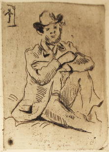 Paul Cezanne - Portrait du Peintre. A. Guillaumin au: Artist: Paul Cezanne Title: Portrait du Peintre. A. Guillaumin au Pendu Year: 1906 Dimensions: in. by in. Edition: From the limited edition of 1000 Publisher: Bruno Cassire