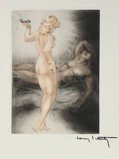 Louis Icart - Untitled XXII from "Les Amours de Psyche de Cupidon": Artist: Louis Icart Title: Untitled XXII from "Les Amours de Psyche de Cupidon" Year: 1949 Dimensions: 13in. by 10in. Edition: From the rare limited edition of 150