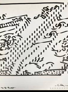 Keith Haring - Untitled XXII: Artist: Keith Haring Title: Untitled XXII Year: 1983 Dimensions: 12.5in. by 9.5in. Edition: From the rare limited edition Publisher: La Galerie de Poche