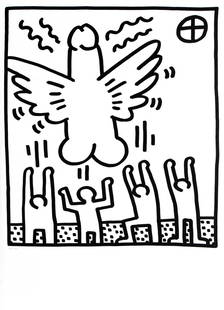 Keith Haring - Cock Angel (from Lucio Amelio Suite): Artist: Keith Haring Title: Cock Angel (from Lucio Amelio Suite) Year: 1983 Dimensions: 18.5in. by 13in. Edition: From the limited edition of 300 Publisher: Gal