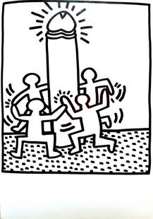Keith Haring - Untitled Cock Dance (from Lucio Amelio: Artist: Keith Haring Title: Untitled Cock Dance (from Lucio Amelio Suite) Year: 1983 Dimensions: 18.5in. by 13in. Edition: From the rare limited edition of 300 Publ