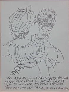 Andy Warhol - Untitled from "Love is a Pink Cake": Artist: Andy Warhol Title: Untitled from "Love is a Pink Cake" Year: 1953 Dimensions: 11in. by 8.5in. Edition: From the rare limited edition Suite: Love is a Pi