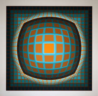 Victor Vasarely - Kinetic 5: Artist: Victor VasarelyTitle: Kinetic 5Year: 1965Dimensions: 27 1/2 x 27 1/2 in.Edition: From the rare limited edition of 250Medium: Original serigraph in colors on paperCondition: ExcellentSignature
