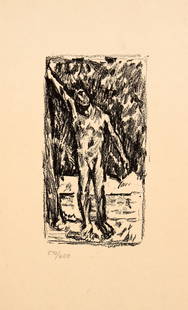 Pierre Bonnard - Bather: Homage to Cezanne: Artist: Pierre BonnardTitle: Bather: Homage to CezanneYear: 1914Dimensions: 5.8in. by 3in.Edition: 540 from the limited edition of 600Medium: Original lithograph on paperCondition: MintComes with