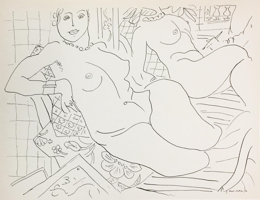 Henri Matisse (After) - Femme sur chaise longue II: Artist: Henri Matisse (After) Title: Femme sur chaise longue II Year: 1936 Dimensions: 11in. by 8.5in. Edition: From the rare limited edition Publisher: Edition