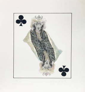 William Wegman - Royal Flush Queen: Artist: William Wegman Title: Royal Flush Queen Year: 1998 Dimensions: 25.5in. by 20in. Edition: From the rare limited edition of 40 Medium: Original Lithograph