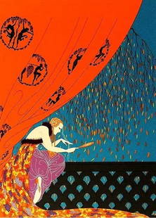 Erte - Fall: Artist: Erte Title: Fall Year: 1979 Dimensions: 23 1/2 x 29 1/2 in. Edition: From the Rare Limited Artist Proof Edition of 60 Medium: Original Serigraph in Colo
