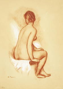 Pierre-Auguste Renoir (After) - Nu: Artist: Pierre-Auguste Renoir Title: Nu Year: 1948 Dimensions: 10in. by 14.5in. Edition: from the rare limited edition of 250 Publisher: Quatre Chemins Paris