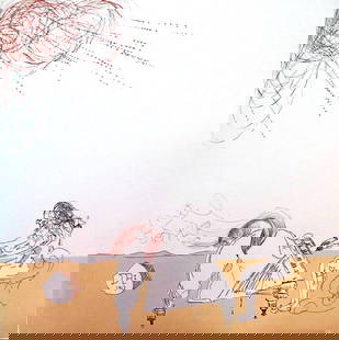 Salvador Dali - Piano Chevelure: Artist: Salvador Dali Title: Piano Chevelure Year: 1980 Dimensions: 15in. by 15in. Edition: From the rare and limited edition of 150 Suite: Neuf Paysages