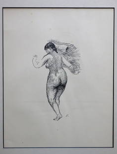 Pierre-Auguste Renoir - Untitled "Woman Waving": Artist: Pierre-Auguste Renoir Title: Untitled &quot;Woman Waving&quot; Year: 1919 Dimensions: 11.5in. by 9in. Edition: From t