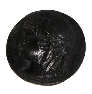 Pierre-Auguste Renoir - Medallion de Coco: Artist: Pierre-Auguste Renoir Title: Medallion de Coco Dimensions: 8in. by 8in. Edition: From the rare limited edition Medium: Original cast bronze sculpture Condit