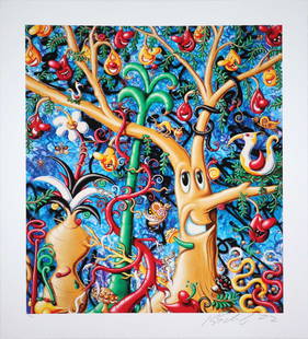 Kenny Scharf - JungleYea: Artist: Kenny ScharfTitle: JungleYeaYear: 2022Dimensions: 23 x 26 in.Edition: From the limited edition of 75Publisher: DNA MerchMedium: Serigraph on paperCondition: ExcellentSignature Details: