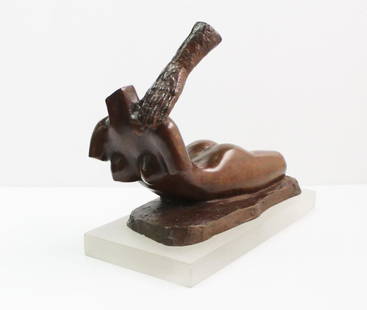 Victor Salmones - Nude with Hand on Shoulder: Artist: Victor Salmones Title: Nude with Hand on Shoulder Dimensions: 8in. by 6in. Edition: From the Rare Limited Edition of 10 Medium: Original Bronze on Lucite Base