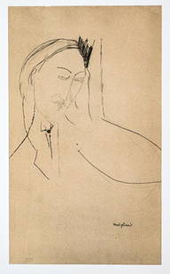 Amedeo Modigliani - Untitled portrait of a Man (After): Artist: Amedeo Modigliani Title: Untitled portrait of a Man Year: 1959 Dimensions: 22.25in. by 17.75in. Edition: From the rare limited edition 750 Publisher: Gr