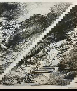 Rembrandt van Rijn - Abraham's Sacrifice: Artist: Rembrandt van RijnTitle: Abraham's SacrificeYear: 1880Dimensions: 6.5in. by 5in.Edition: From the rare limited editionPublisher: Macmillan and CoSuite: Etchings and EtchersMedium: Original