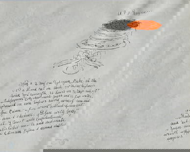 Andy Warhol - A + P Surprise (from Wild Raspberries): Artist: Andy WarholTitle: A + P Surprise (from Wild Raspberries)Year: 1959Dimensions: 17 1/2 x 22 1/2 in.Edition: from the limited edition of unknown sizeSuite: Wild RaspberriesMedium: Offset