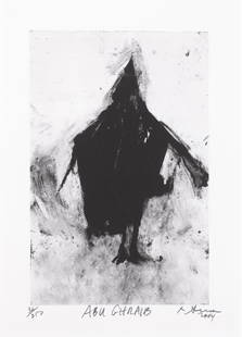 Richard Serra - Abu Ghraib: Artist: Richard SerraTitle: Abu GhraibYear: 2004Dimensions: 20 x 14 1/2 in.Edition: 36 from the limited edition of 250Publisher: Gemini G.E.L., Los AngelesMedium: Lithograph on wove paperCondition: