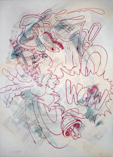 CRASH - WOW: Artist: CRASHTitle: WOWYear: 1990Dimensions: 42 x 26 in.Edition: From the limited edition of 25Medium: Original serigraph on paperCondition: ExcellentSignature Details: Hand signed and number by the