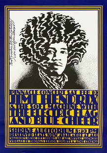 John Van Hamersveld - Jimi Hendrix Gig Poster: Artist: John Van Hamersveld Title: Jimi Hendrix Gig Poster Year: Dimensions: 19 1/2 x 27 in. Edition: From the rare limited edition Condition: Excellent