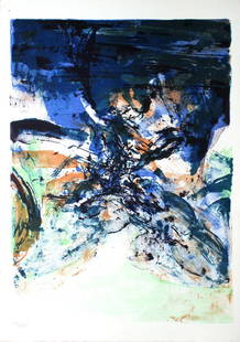 Zao Wou-Ki - Untitled: Artist: Zao Wou-Ki Title: Untitled Year: 1975 Dimensions: 14in. by 10in. Edition: from the rare limited edition 585 Publisher: Editions XXe Siecle Paris France<
