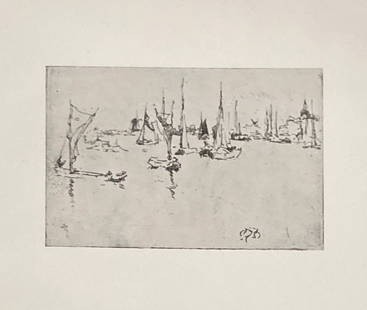 James McNeill Whistler (After) - Boats Dordrecht: Artist: James McNeill Whistler (After) Title: Boats Dordrecht Year: 1922 Dimensions: 14 3/4in. by 11 1/4in. Edition: From the Rare Limited Edition of 200 Publisher: