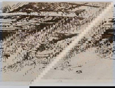 James McNeill Whistler (After) - Wheelwright: Artist: James McNeill Whistler (After) Title: Wheelwright Dimensions: 4.75in. by 6.75in. Edition: From the rare limited edition Suite: Twenty-Six Etchings Medium:</
