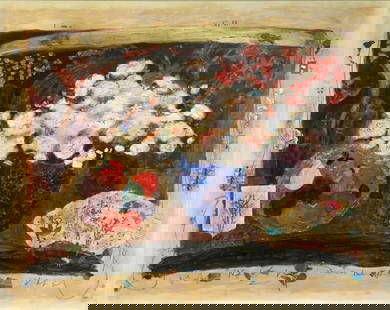 Roy Fairchild Woodard - Red and White Flowers (Hand Embellished): Artist: Roy Fairchild Woodard Title: Red and White Flowers (Hand Embellished) Dimensions: 32in. by 40in. Edition: Numbered from the Rare Limited Edition Medium: Mixed Media on