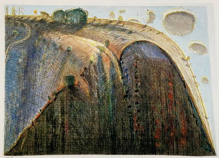 Wayne Thiebaud - California Ridge: Artist: Wayne Thiebaud Title: California Ridge Year: 1991 Dimensions: 9in. by 10.5in. Page Size Edition:From the Limited Edition Printed in 1991 plus Artist Proofs