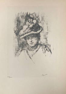 Pierre-Auguste Renoir (After) - Portrait of Jeanne Baudot: Artist: Pierre-Auguste Renoir (After) Title: Portrait of Jeanne Baudot Dimensions: 13in. by 10in. Edition: From the rare limited edition of 3000 Publisher: Editions Du Livre</