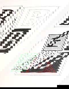 David Hockney - Letter B from "Hockney: Artist: David HockneyTitle: Letter B from "Hockney's Alphabet"Year: 1991Dimensions: 12 5/8in. by 9 5/8in.Edition: From the rare limited edition of 300Publisher: Faber and Faber Limited LondonSuite: