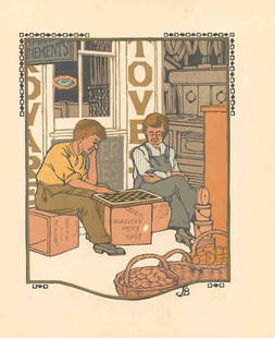 Gustave Baumann - August: Artist: Gustave Baumann Title: August Year: 1912 Dimensions: 8  Comes with Letter of Authenticity, Guaranteed in Perpetuity