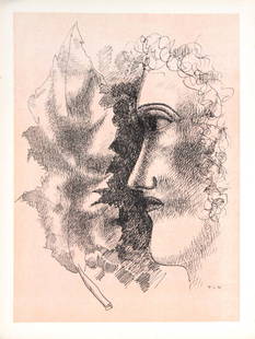 Fernand Leger - Tet et Feuille: Artist: Fernand Leger Title: Tet et Feuille Year: 1939 Dimensions: 14in. by 10.25in. Edition: From the rare limited edition Medium: Original color lithograph on paper <