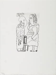 Pablo Picasso (After)- Untitled (29.9.64 I): Artist: Pablo Picasso (After)Title: Untitled (29.9.64 I)Year: 1970Dimensions: 13in. by 10in.Edition: From the rare limited edition of 666Publisher: Harry N. Abrams Inc New YorkSuite: Le Gout du