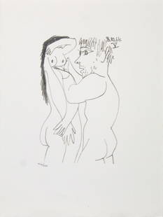 Pablo Picasso (After)- Untitled (8.10.64 V): Artist: Pablo Picasso (After)Title: Untitled (8.10.64 V)Year: 1970Dimensions: 13in. by 10in.Edition: From the rare limited edition of 666Publisher: Harry N. Abrams Inc New YorkSuite: Le Gout du