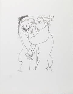 Pablo Picasso (After)- Untitled (8.10.64 IV): Artist: Pablo Picasso (After)Title: Untitled (8.10.64 IV)Year: 1970Dimensions: 13in. by 10in.Edition: From the rare limited edition of 666Publisher: Harry N. Abrams Inc New YorkSuite: Le Gout du