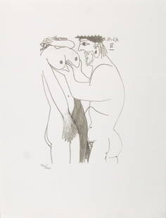 Pablo Picasso (After)- Untitled (8.10.64 II): Artist: Pablo Picasso (After)Title: Untitled (8.10.64 II)Year: 1970Dimensions: 13in. by 10in.Edition: From the rare limited edition of 666Publisher: Harry N. Abrams Inc New YorkSuite: Le Gout du