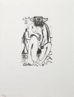 Pablo Picasso (After)- Untitled (6.10.64.IV): Artist: Pablo Picasso (After)Title: Untitled (6.10.64.IV)Year: 1970Dimensions: 13in. by 10in.Edition: From the rare limited edition of 666Publisher: Harry N. Abrams Inc New YorkSuite: Le Gout du
