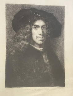 Rembrandt van Rijn (After) - Portrait of A Young Man: Artist: Rembrandt van Rijn (After) Title: Portrait of A Young Man Year: 1880 Dimensions: 14 1/4in. by 11in. Edition: From the rare limited edition of 100 Medium: